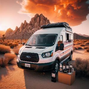 Ford Transit camper van, van life in Joshua Tree at sunset (17)